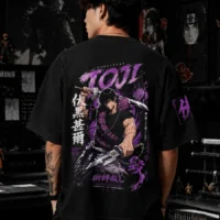 Toji Fushiguro oversized black anime t shirt by Dilli Drip