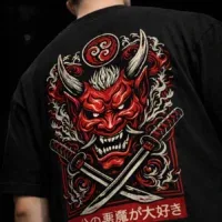 Oni Reaper oversized black graphic t shirt by Dilli Drip