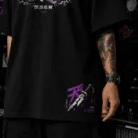 Toji Fushiguro sorcerer killer artwork on black oversized t shirt