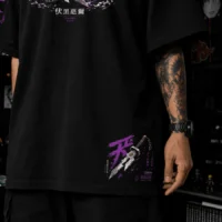 Toji Fushiguro sorcerer killer artwork on black oversized t shirt