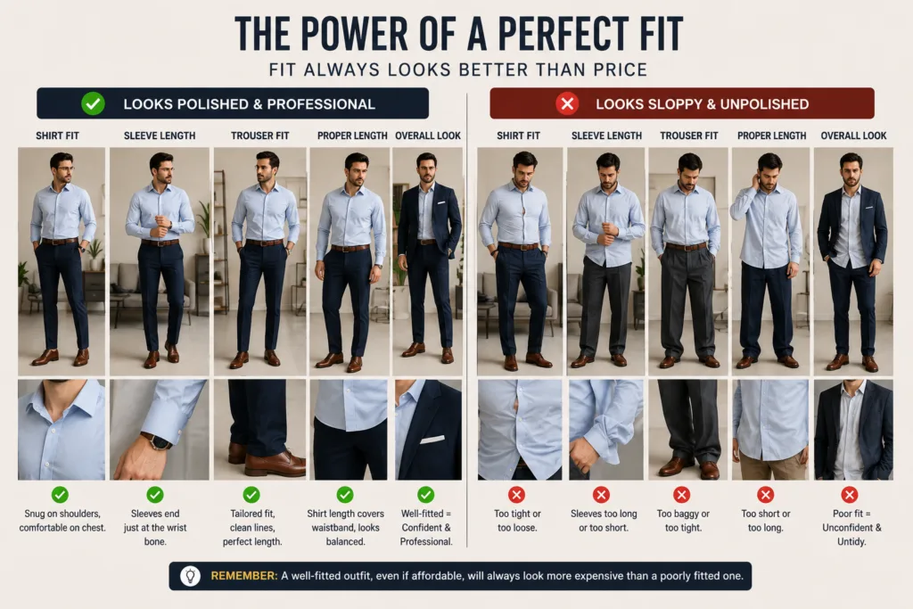 Well-fitted business casual outfit for men showing how proper fit creates a polished and professional appearance.