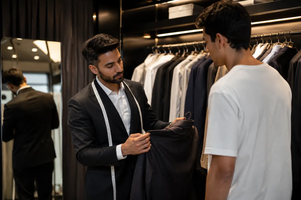 Hire stylist men consultation with a professional men's personal stylist.