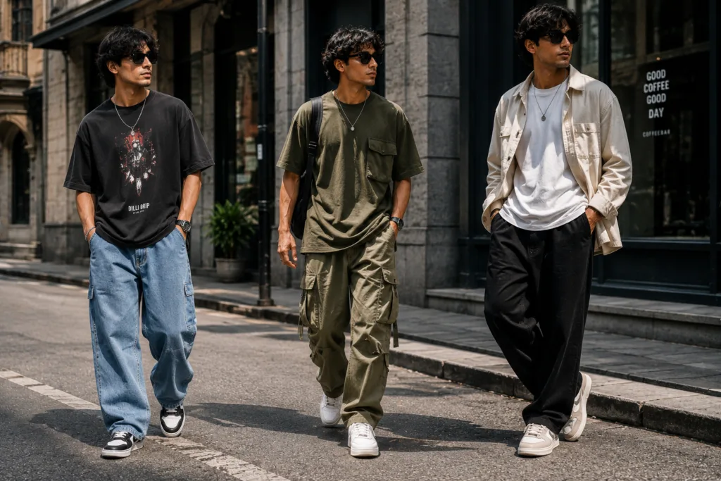 Latest mens fashion featuring modern streetwear outfits.