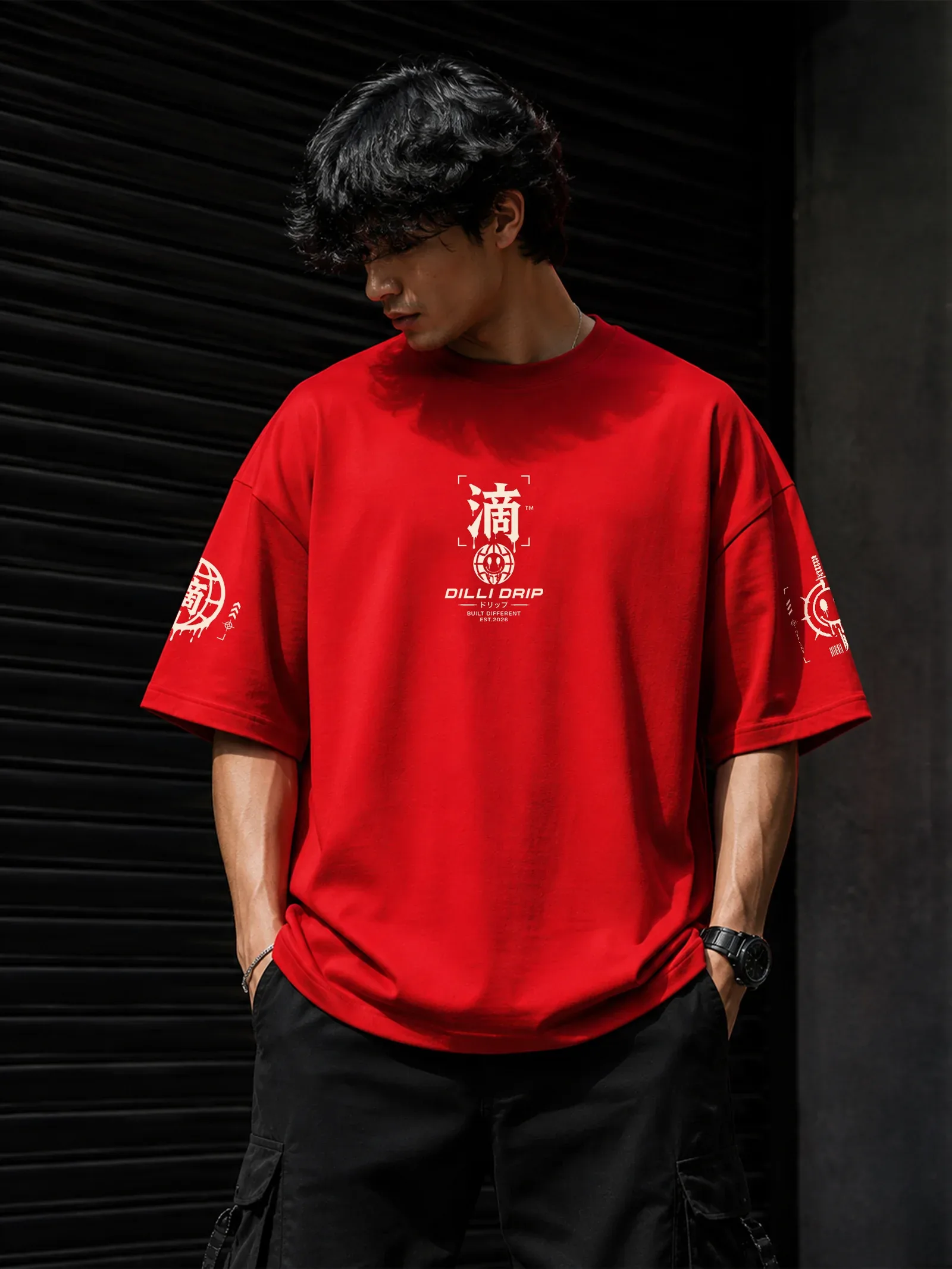 Mute Rage oversized T-shirt with Japanese-inspired front artwork