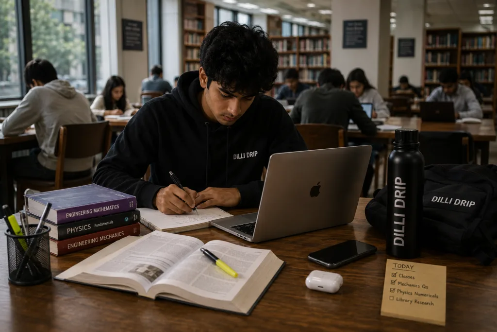 Daily routine for students with focused study time.
