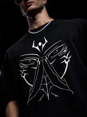 Sukuna oversized black anime t shirt by Dilli Drip